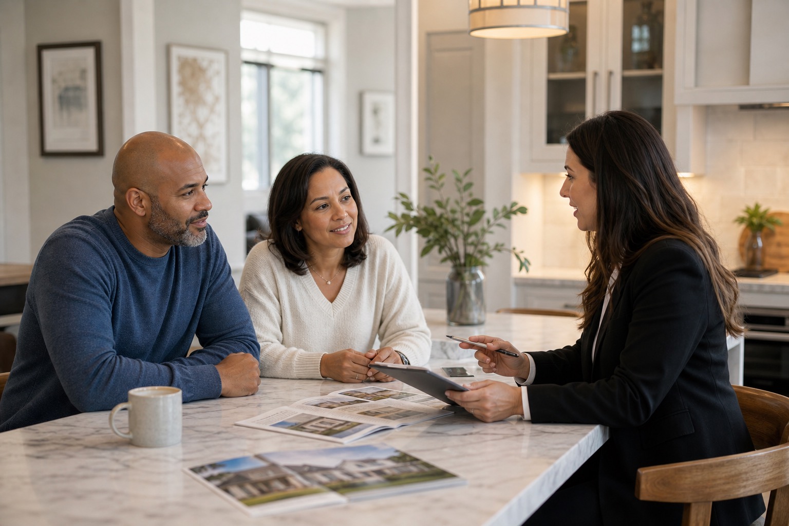 Massachusetts homeowner speaking with a real estate advisor about home value and next steps